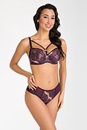 Romantic big cup bra, mesh, straps over bust, eyelash lace, D to L-cup